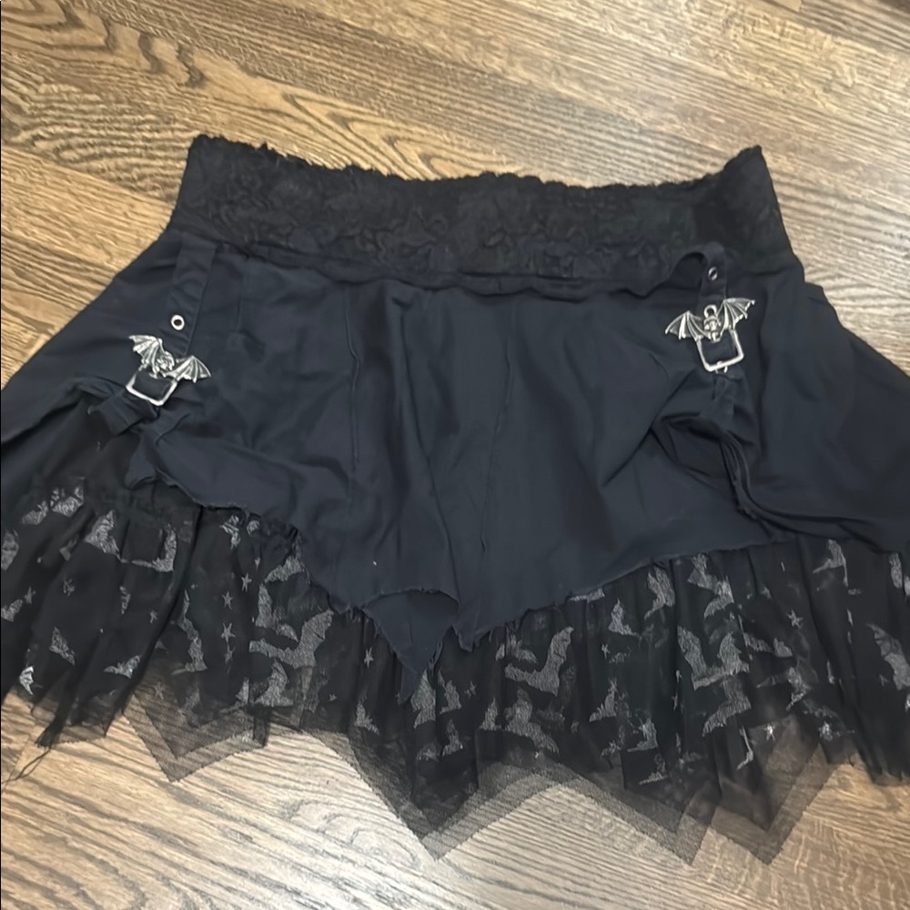 Lip Service Gothic Skirt with Bat Accents